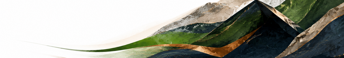 Abstract geological strata in Interra brand colours